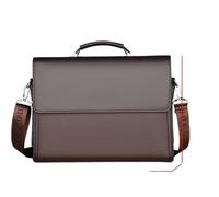 Leather Briefcases For Men Designer Work Business Tote Bolsas Black Handbag Shoulder Lawyer Square A4 Side Crossbody Bag(Khaki)