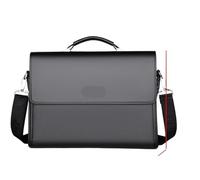 Leather Briefcases For Men Designer Work Business Tote Bolsas Black Handbag Shoulder Lawyer Square A4 Side Crossbody Bag(Grey)