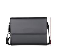Leather Briefcases For Men Designer Work Business Tote Bolsas Black Handbag Shoulder Lawyer Square A4 Side Crossbody Bag(Black)