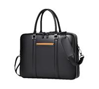Leather Business Men's Briefcase Male Shoulder Bag Men Messenger Laptop Computer Designer(Black)