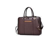 Leather Business Men's Briefcase Male Shoulder Bag Men Messenger Laptop Computer Designer(Dark Brown)