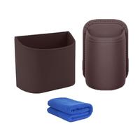 Leather Car Door Cup Holder, Anti-Sag Clip-On Seat Side Hanging Drink Cup Holder, for Back Seat of Car, Car Side Door, Headrest, Wide-Mouth Opening, for Water Bottles, Tumblers (2PCS-Brown)