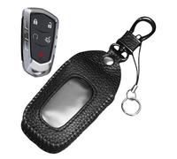 Leather Car Key Case, Protective Smart Key Fob Cover, 5.91x1.77in Holder with Hook, Organizer Accessory, Vehicle Keys Cover with Sleek Design, Remote Keys Fob Case for Cars