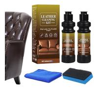 Leather Care Kit - High-Gloss Polish & Conditioner, Leather Cleaning Kit for Car Interiors, Shoes, Boots, Bags, Couch, Sofa, Jackets, Purses | Stain Remover for Automotive and Home