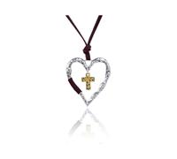 Leather Chain Heart Love And Hope for Cross Necklace Jewelry Gifts for Unisex Gi