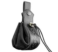 Leather Coin Pouch - Vintage Belt Pouch, Small PU Drawstring Bag, Medieval Accessory | Renaissance Faire Treasure Pocket For Daily Commute Cosplay Costume Fantasy Prop Reenactment Event