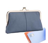 Leather Coin Purse Kiss Lock, Car Coin Holder Pouch, PU Leather Large Capacity Elegant Vintage Credit Card Slot, Coin Purse for Men, Stylish and Practical Coin Wallet for Everyday Use