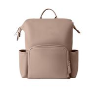 Leather Diaper Bag Backpack, Water Resistant Travel Kids Pouch, 16.14x13.78x7.87 inches Stylish PU Leather Mommy Daypack for Parents, Spacious and Multi Functional Baby Care Bag