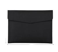 Leather Document Bag, Business Information, A4 Folder, Office Supplies, Storage(Black)