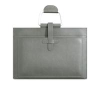 Leather Document Holder File Folder,A4 Envelope Case Bag Handbag Ticket Storage for Documents(Gray)253x360mm