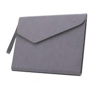 Leather Document Holder File Folder, A4 Envelope Case PU Bag Invoice Storage for Documents Size : 32x25cm(Grey)