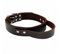 Leather Dog Collar Durable Leather Training Collars for Medium Large Dogs Pets Pitbull with Quick Control Handle