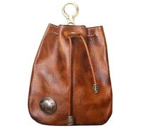Leather Drawstring Coin Purse, Coin Organizer, 3.54×0.78×4.52 Inches, Change Holder, Small Pouch for Men and Women, Convenient Design for Everyday Use Outdoor
