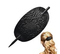 Leather Hair Barrette | Faux Leather Hair Barrette Hair Tie | Hair Slider Pin Ponytail Holders, Bohemian Style Hair Accessories Barrette for Women Girls