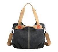 Leather Handbags Retro Fashion One Shoulder Crossbody Women's Bag Large Capacity Simple(Black)