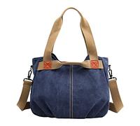 Leather Handbags Retro Fashion One Shoulder Crossbody Women's Bag Large Capacity Simple(Blue)
