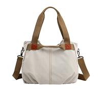 Leather Handbags Retro Fashion One Shoulder Crossbody Women's Bag Large Capacity Simple(White)