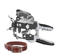 Leather Hole Punch, 360° Rotating Belt Puncher, Sturdy Multi Size Head, Adjustable Handheld Pliers, Comfortable Grip, Crafting for Handmade Studio, Home Use