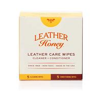 Leather Honey Kit para el cuidado del cuero: Limpia y restaura. Para sofás de cuero, asientos, bolsos, zapatos y mochilas. Seguros y listos para usar. 5 toallitas limpiadoras y 5 acondicionadoras