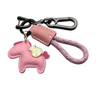 Leather Horse Keychain - Pu Charm Pendant, Woven Rope Accessory, Easy to Carry Stylish Bag Decoration Application Giffts | Handbag Backpack Purse Car Keys Travel Commuting School Birthday Christmas