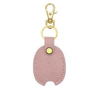 Leather Key Fob Sleeve - protectora para llaves de piel, estilo vintage, llavero elegante, para mujeres y hombres, piel sintética hecha a mano, muñequera, evita que se rompa, color negro/rosa