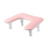 Leather Nail Tech Arm Rest, Non Slip Arm Rest for Nail Tech, Padded Manicure Arm Support, Adjustable Nails Tech Cushion 17.13x11.02x5.91 Inches for Nail Tech, Salon (Light Pink, Black)