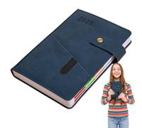 Leather Notebook, 2025 Monthly and Daily Planner Book, 5.71in 365 Days Event Planner Notepad, Organized Layout Perfect for Work, Study and Business Schedules