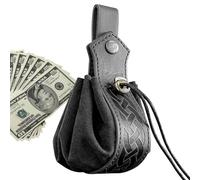 Leather Pouch - Retro Coin Drawstring Purse, Small PU Leather Pocket Coin Bag | Vintage Belt Holder For Daily Cosplay Renaissance Fair Medieval Costume Jewelry Marble Dice Storage Trinket