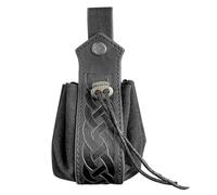 Leather Pouch - Retro Coin Drawstring Purse, Small PU Leather Pocket Coin Bag | Vintage Belt Holder for Daily Cosplay Renaissance Fair Medieval Costume Jewelry Marble Dice Storage Trinket, Negro