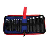 Leather Puncher Set, Hand Operated Hole Punch Tool, Precision Forged Steel Punches with Ergonomic Handle for Crafting, Flat Bottom Design for Clean 3 to 25mm Holes in Leather and V (15 piezas (3-25