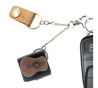 Leather Purse Charm, Storage Sleeve, 3,15 x 2,36 pulgadas, Portable Earphone Stylish Carrying Case Secure Closure, Travel Friendly Organizer for Accessories, Vacation, Outdoor Use