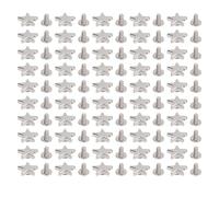 Leather Rivet Screw Set 50 Pieces 12mm Pentagram Shape Studs 7mm Crossed Screws for Clothing Leathercrafts Belts Bags Shoes Zinc Alloy Durable Decorative Rivets Christmas Gifts (Silver)