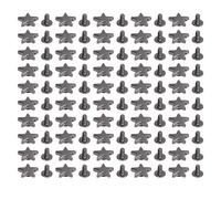 Leather Rivet Screw Set 50 Pieces 12mm Pentagram Shape Studs 7mm Crossed Screws for Clothing Leathercrafts Belts Bags Shoes Zinc Alloy Durable Decorative Rivets Christmas Gifts (Silver Black)