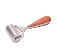 Leather Roller Press Roller High Hardness Wear Stainless Steel Leather Smoother Tool for DIY Leather Craft Lovers Log Handle Professional Leatherworking Accessories