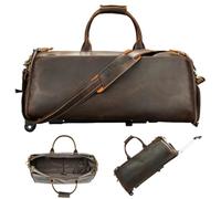 Leather Rolling Garment Bag for Travel,3 in 1 Carry-on Convertble Garment Bag with Wheels,Large Convertible Luggage