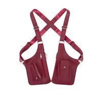 Leather Shoulder Hidden Underarm Strap Wallet for Men & Women, Adjustable Anti-Theft Double Pocket Shoulder Bag (Wine Red)
