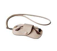Leather Sunglasses Case - Eyewear Holder Organizer, Portable Glasses Pouch, Slim PU Protective Bag With Strap And Button Clip | Kids Travel Eyewear Cover, Lightweight Glasses Storage Solution