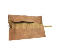 Leather Tool Roll Up Pouch,Handmade Retro Portable 5 Slots -15.35x9.84x0.20in Roll Up Tool Bag | For Chisels Drivers Wrenches Screwdrivers Pliers, Electricians Carpenters Chefs