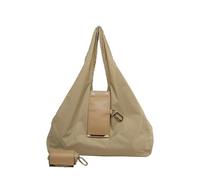 Leather Tote Bag - Foldable Pouch Trendy Compact, Shopping Hand Tote Pu Leather Expandable Bag for Women Students Girls, Travel Outdoor School Office Work Shopping | Picnic Daily Outing, verde caqui