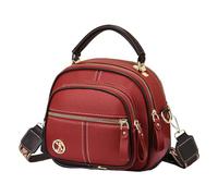 Leather Tote Bags - PU Leather Girls Modern Shoulder Travel Bag, Multifunctional Leather Bag | Modern Girls' Shoulder Tote Bag, Large Capacity Hobo Bag With Adjustable Strap For Traveling, D, Red