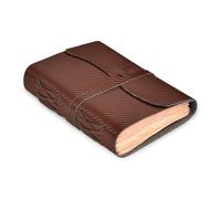 LEATHER VILLAGE Diario de papel rayado encuadernado en piel, 200 páginas, marrón, 7 x 5 pulgadas, libro de sombras, cuaderno de escritura, bloc de notas diario, diario de viaje para mujeres y hombres