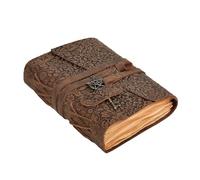 LEATHER VILLAGE Diario encuadernado de cuero hecho a mano para mujer, color marrón, 7 x 5 pulgadas (A7), mediano, 260 páginas en blanco de papel vintage, cuaderno de bocetos, cuaderno de bocetos