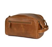 LEATHER VILLAGE DOPP-1, Bronceado (Suntan), 10"X6", Neceser de viaje de cuero