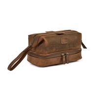 LEATHER VILLAGE DOPP-KIT-BAG-4-EXPANDBLE, Marrón, Neceser colgante de cuero