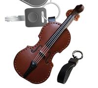 Leather Violin & Cello Keychain, Cute Keyring Pendant, Musical Instrument Keychain, Guitar Keychain Pendant, Vintage Guitar Pendant Keyring, Easy To Use, Portable for Music Lover