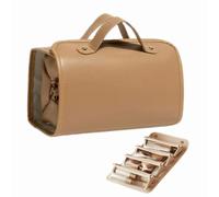 Leather Waterproof Cosmetic Bag Detachable 4 In 1, Portable Travel Toiletry Bag-Clear Multi Compartment, Hangable, Large Capacity, 4 in 1 Roll Up Compact Waterproof Foldable Makeup Bag (01)