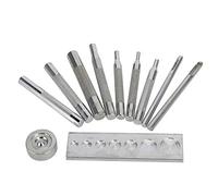 Leathercraft Tool, Punch Kit Rivet Setter con base para perforar e instalar el botón de remache Mango de metal Broche de presión Rivet Setter Cuero DIY Herramienta de instalación