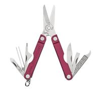 Leatherman Micra - Llavero Multiherramienta de Acero Inoxidable con Tijeras de Resorte y 9 Herramientas, Negro Cereza