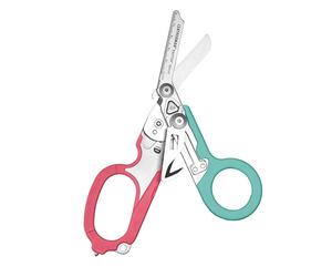 Leatherman Raptor Rescue - Cizalla Plegable de Emergencia con Corta Correas y Rompe Cristales - Tijera de Emergencia Médica, South Beach con Funda Multiusos