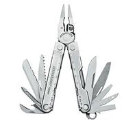 Leatherman Rebar - Multiherramienta con 17 herramientas de bloqueo, herramienta multiusos para bricolaje y camping, hecha en EE.UU., de acero inoxidable, en plata y una funda de cuero